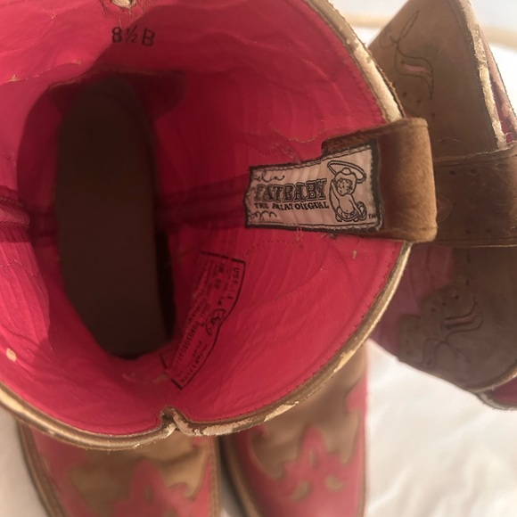Ariat Fatbaby Pink & Tan Cowboy Boots – Women’s 8.5B Western Square Toe - Picture 3 of 5